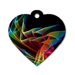 Dancing Northern Lights, Abstract Summer Sky  Dog Tag Heart (One Sided) 