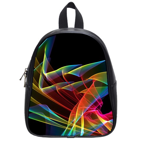 Dancing Northern Lights, Abstract Summer Sky  School Bag (Small) from UrbanLoad.com Front