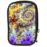 Desert Winds, Abstract Gold Purple Cactus  Compact Camera Leather Case