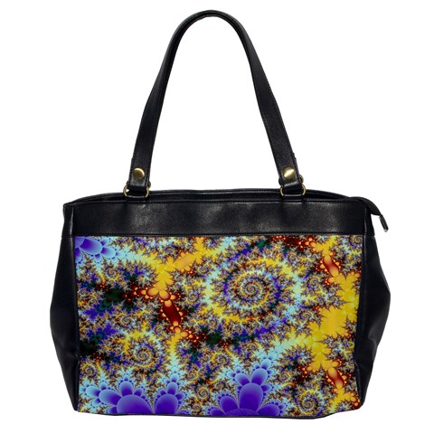 Desert Winds, Abstract Gold Purple Cactus  Oversize Office Handbag (One Side) from UrbanLoad.com Front