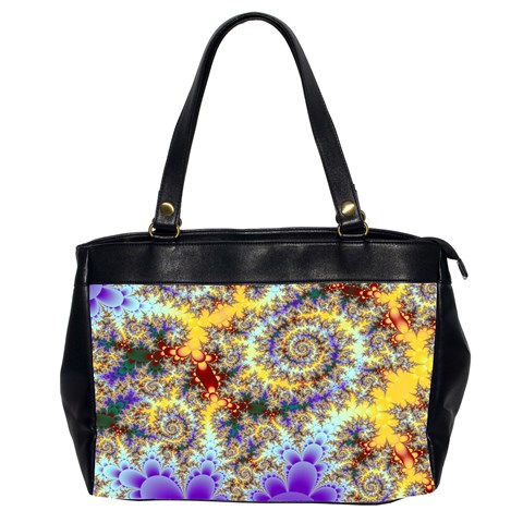 Desert Winds, Abstract Gold Purple Cactus  Oversize Office Handbag (Two Sides) from UrbanLoad.com Front