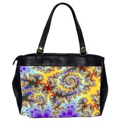 Desert Winds, Abstract Gold Purple Cactus  Oversize Office Handbag (Two Sides) from UrbanLoad.com Back