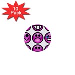 Chronic Pain Emoticons 1  Mini Button (10 pack)