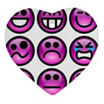 Chronic Pain Emoticons Heart Ornament (Two Sides)