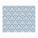 White On Light Blue Damask Glasses Cloth (Small, Two Sided)