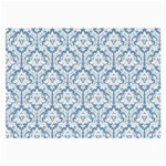 White On Light Blue Damask Glasses Cloth (Large)