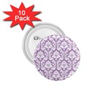 White On Lilac Damask 1.75  Button (10 pack)