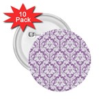White On Lilac Damask 2.25  Button (10 pack)