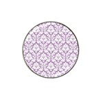 White On Lilac Damask Golf Ball Marker (for Hat Clip)