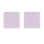 White On Lilac Damask Cufflinks (Square)