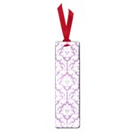 White On Lilac Damask Small Bookmark