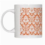 White On Orange Damask White Coffee Mug