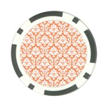 White On Orange Damask Poker Chip