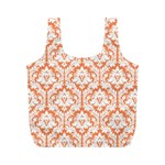 Nectarine Orange Damask Pattern Full Print Recycle Bag (M)