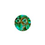 Spring Leaves, Abstract Crystal Flower Garden 1  Mini Button Magnet