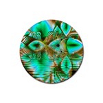 Spring Leaves, Abstract Crystal Flower Garden Drink Coasters 4 Pack (Round)
