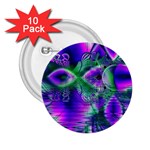 Evening Crystal Primrose, Abstract Night Flowers 2.25  Button (10 pack)