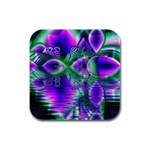 Evening Crystal Primrose, Abstract Night Flowers Drink Coasters 4 Pack (Square)