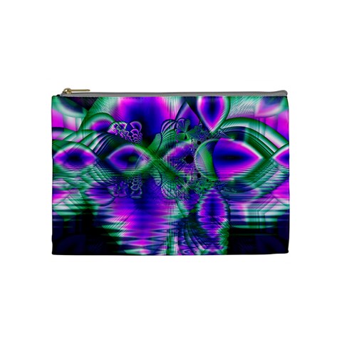 Evening Crystal Primrose, Abstract Night Flowers Cosmetic Bag (Medium) from UrbanLoad.com Front