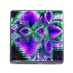 Evening Crystal Primrose, Abstract Night Flowers Memory Card Reader with Storage (Square)