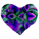 Evening Crystal Primrose, Abstract Night Flowers 19  Premium Heart Shape Cushion
