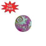Raspberry Lime Surprise, Abstract Sea Garden  1  Mini Button Magnet (100 pack)