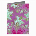 Raspberry Lime Surprise, Abstract Sea Garden  Greeting Card