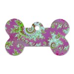 Raspberry Lime Surprise, Abstract Sea Garden  Dog Tag Bone (One Sided)