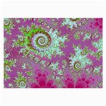 Raspberry Lime Surprise, Abstract Sea Garden  Glasses Cloth (Large)