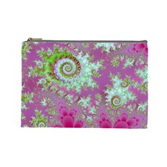 Raspberry Lime Surprise, Abstract Sea Garden  Cosmetic Bag (Large) from UrbanLoad.com Front