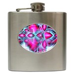 Ruby Red Crystal Palace, Abstract Jewels Hip Flask