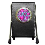 Ruby Red Crystal Palace, Abstract Jewels Stationery Holder Clock