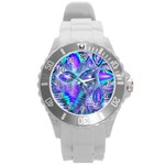 Peacock Crystal Palace Of Dreams, Abstract Plastic Sport Watch (Large)