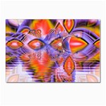 Crystal Star Dance, Abstract Purple Orange Postcard 4 x 6  (10 Pack)