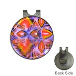Crystal Star Dance, Abstract Purple Orange Hat Clip with Golf Ball Marker