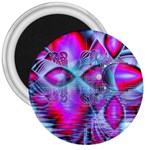 Crystal Northern Lights Palace, Abstract Ice  3  Button Magnet