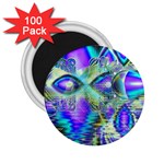 Abstract Peacock Celebration, Golden Violet Teal 2.25  Button Magnet (100 pack)