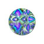 Abstract Peacock Celebration, Golden Violet Teal Magnet 3  (Round)