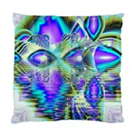Abstract Peacock Celebration, Golden Violet Teal Cushion Case (Two Sided) 