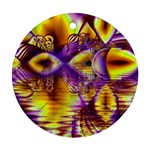 Golden Violet Crystal Palace, Abstract Cosmic Explosion Round Ornament