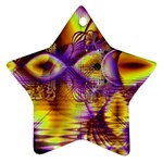 Golden Violet Crystal Palace, Abstract Cosmic Explosion Star Ornament
