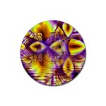 Golden Violet Crystal Palace, Abstract Cosmic Explosion Drink Coaster (Round)