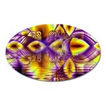 Golden Violet Crystal Palace, Abstract Cosmic Explosion Magnet (Oval)