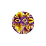 Golden Violet Crystal Palace, Abstract Cosmic Explosion Golf Ball Marker