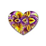 Golden Violet Crystal Palace, Abstract Cosmic Explosion Drink Coasters 4 Pack (Heart) 