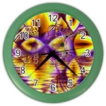Golden Violet Crystal Palace, Abstract Cosmic Explosion Wall Clock (Color)