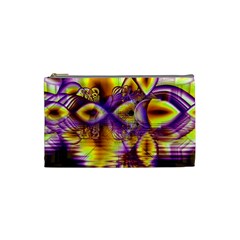 Golden Violet Crystal Palace, Abstract Cosmic Explosion Cosmetic Bag (Small) from UrbanLoad.com Front