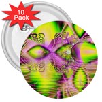 Raspberry Lime Mystical Magical Lake, Abstract  3  Button (10 pack)