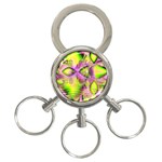 Raspberry Lime Mystical Magical Lake, Abstract  3-Ring Key Chain