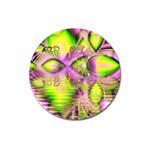 Raspberry Lime Mystical Magical Lake, Abstract  Magnet 3  (Round)
